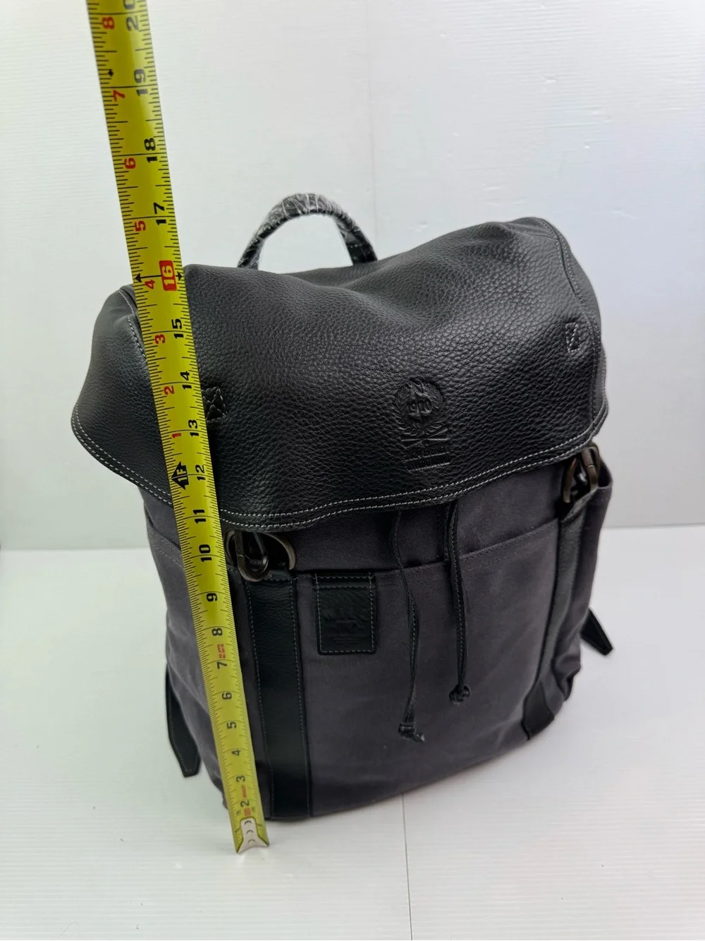 NWT Will Leather Goods Adventure Explorer Backpack Charcoal Canvas Distressed